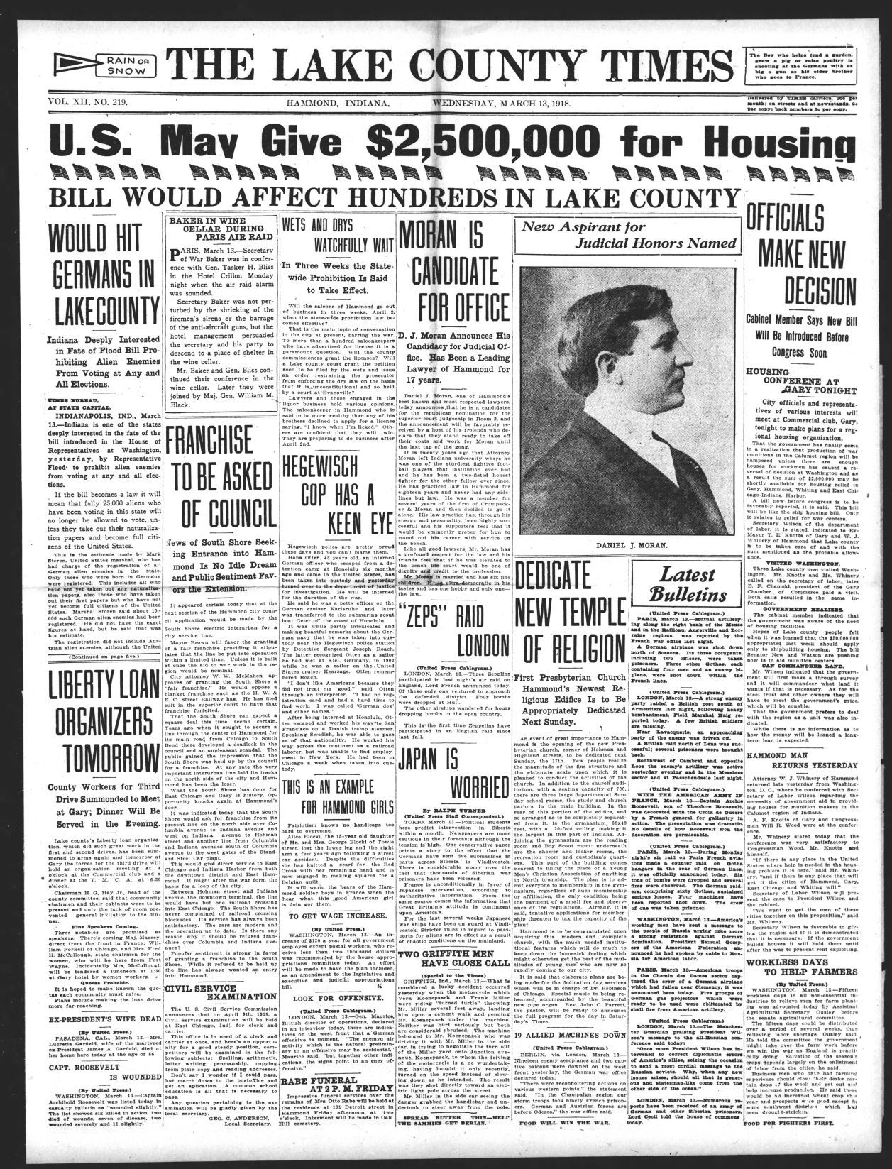 March 13, 1918: This Is An Example For Hammond Girls